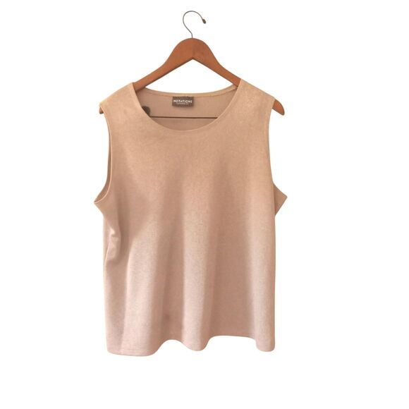 Notations Sleeveless Blouse Women’s Medium Beige Knit Casual Softcore Retro - Picture 3 of 7